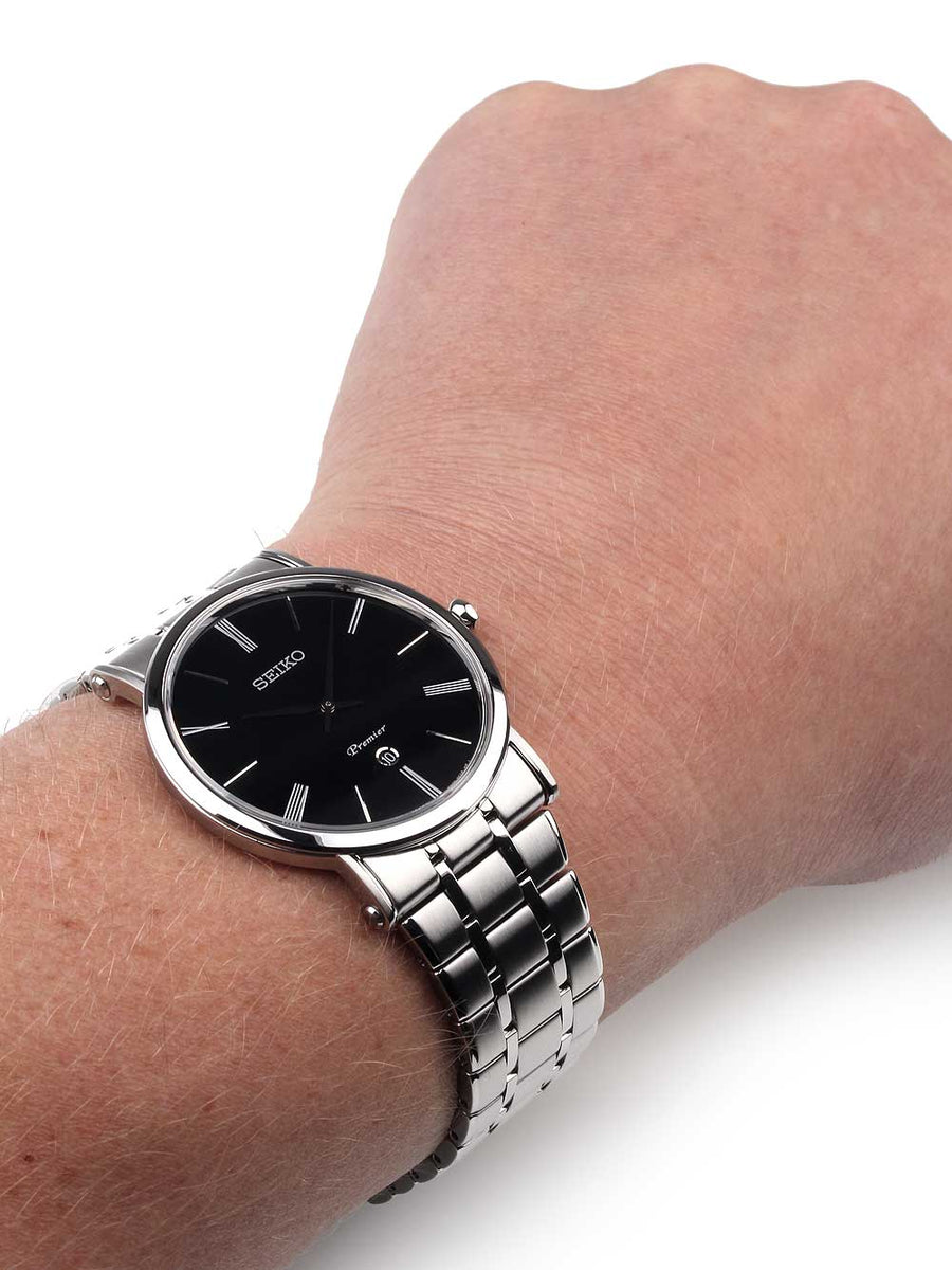Seiko Premier Mens SKP393P1 sapphire crystal 41mm 3ATM ROYALITA