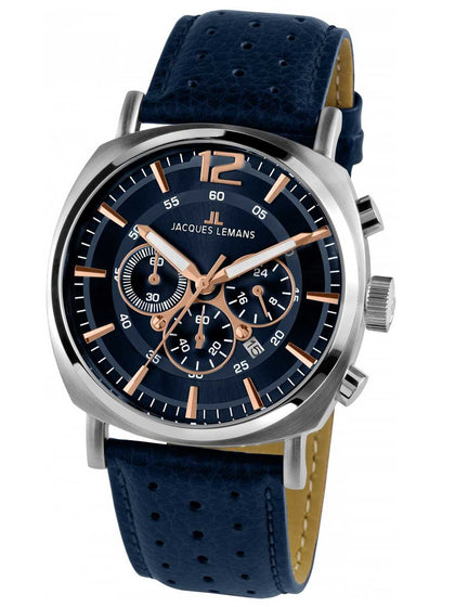Jacques Lemans 1-1645I Lugano Men Chrono 46mm 10ATM
