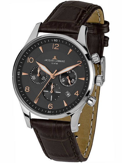 Jacques Lemans 1-1654F London Chronograph Mens 40mm 10ATM