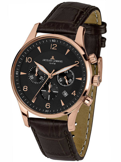 Jacques Lemans 1-1654G London Chronograph Mens 40mm 10ATM