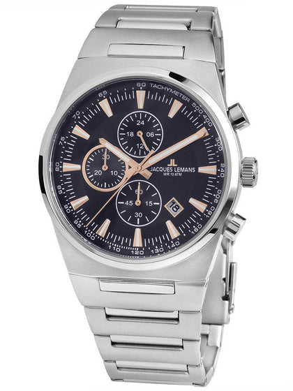 Jacques Lemans 1-1734B Manchester Chronograph Mens 43mm 10ATM