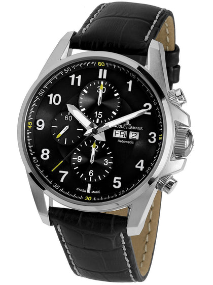 Jacques Lemans 1-1750A Automatic Chronograph Mens 44mm 10ATM