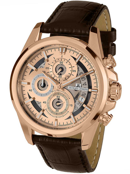 Jacques Lemans Liverpool 1-1847D Chronograph Mens 44mm 10ATM