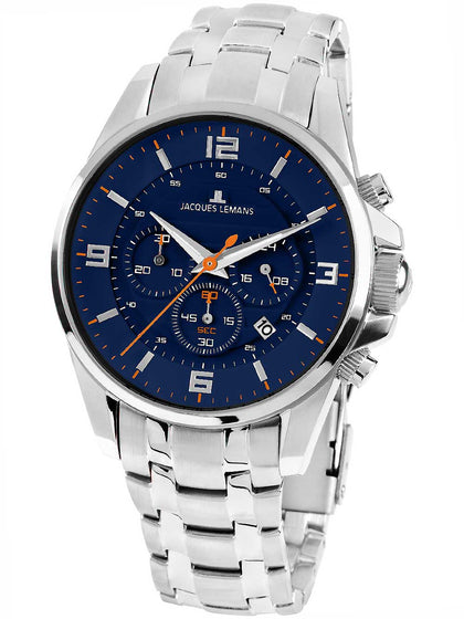 Jacques Lemans Liverpool 1-1857H Chronograph Mens 40mm 10ATM