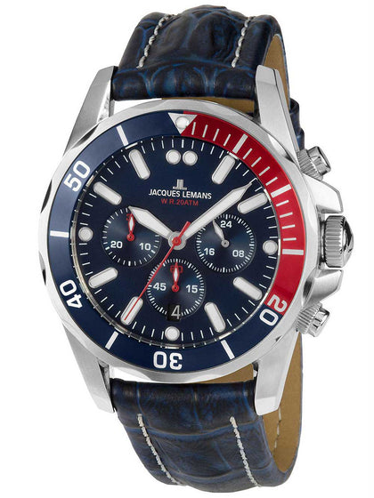 Jacques Lemans Liverpool 1-1907ZB Chronograph Mens 43mm 20ATM
