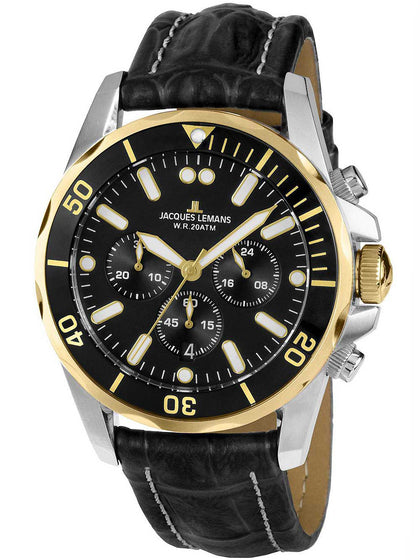 Jacques Lemans Liverpool 1-1907ZD Chronograph Mens 43mm 20ATM