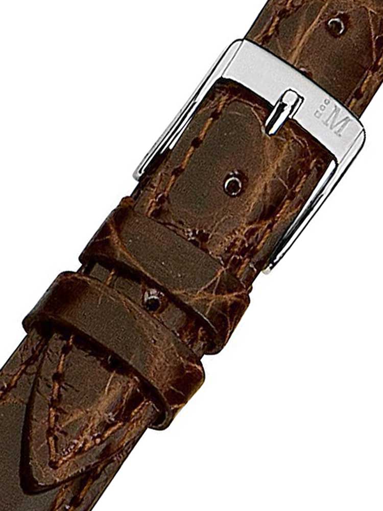 Morellato A01X2197052034CR18 Brown Crocodile Watch Band 18mm