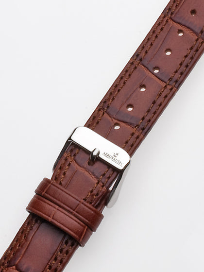 Watchband 20 x 185 mm brown silver buckle