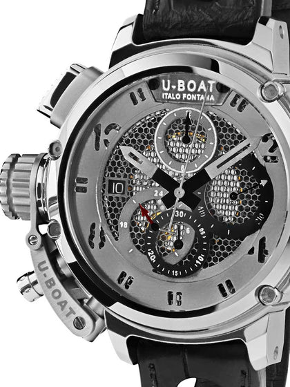 U-Boat 8065 Chimera Skeleton Tungsten Side View Chrono 46mm