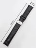 Exclusive leather belt 24 x 190 mm black silver clasp