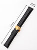 Perigaum leather strap 22 x 175 mm black and gold folding clasp