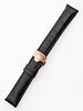 Perigaum leather strap 22 x 175 mm black rose clasp
