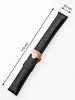 Perigaum leather strap 22 x 175 mm black rose clasp