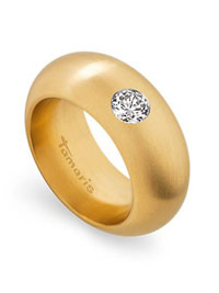 Tamaris Kate wide ring A02911013 Gr. 54 PVD gold polished m. stone