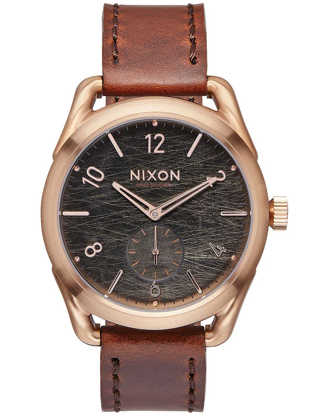 NIXON A459-1890 C39 Leather Rose Gold Brown 39mm 10ATM