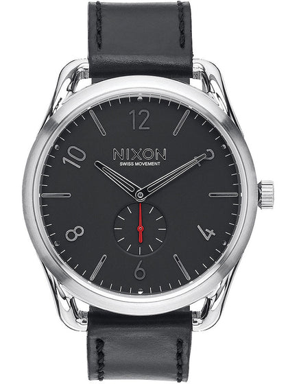 NIXON A465-008 C45 Leather Black Red 45mm 10ATM
