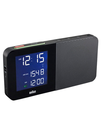 Brown LCD radio-alarm clock radio BNC010-BL-RC weltw. Reception - blue