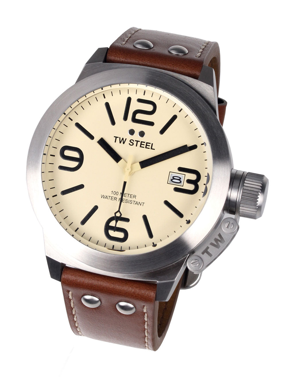 TW Steel Canteen CS12 Leather 50mm 10ATM