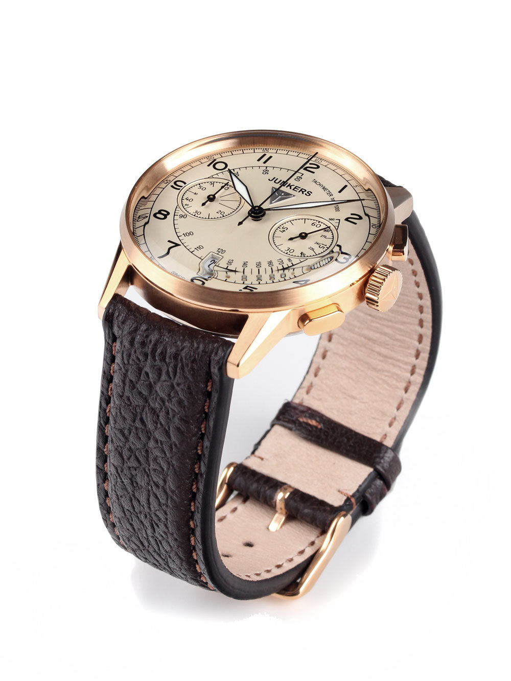 Junkers G38 6972-1 Chronograph golden brown 42 mm 100M