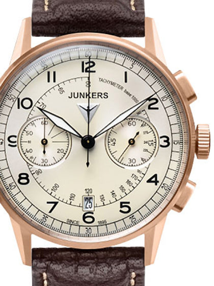 Junkers G38 6972-1 Chronograph golden brown 42 mm 100M