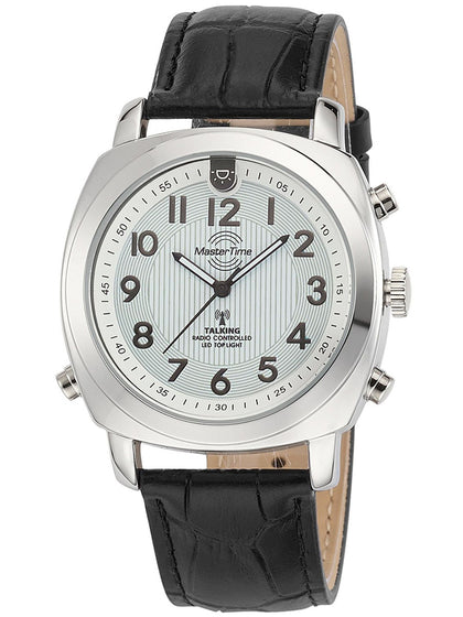 Master Time MTGA-10632-10L speaking radio clock German men 42mm