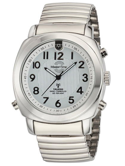Master Time MTGA-10633-11M speaking radio clock German men 42mm
