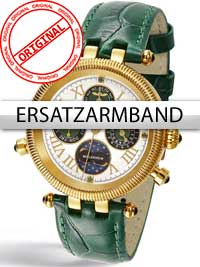 Perigaum replacement band in green for Millennium DAU P-0606-GGR gold buckle