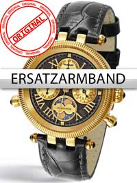 Perigaum spare strap in black for Millennium DAU P-0606-GS gold buckle