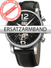 Perigaum Watchband Leather P-1111 black silver clasp 24 mm