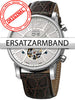 Perigaum Watchband Leather P-1111 brown silver clasp 24 mm
