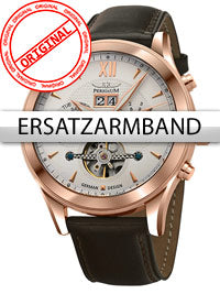 Perigaum Watchband Leather P-1112 brown rose clasp 22 mm