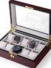 Rothschild watch box RS-1087-10C for 10 watches cherry