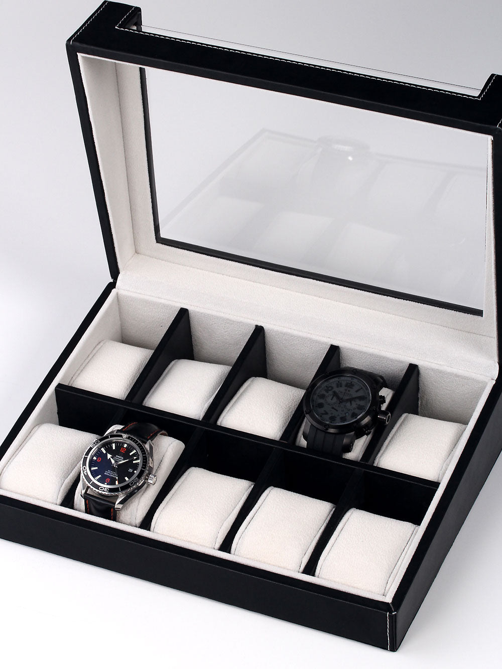 Rothschild watch box RS-3041-10BL for 10 watches black