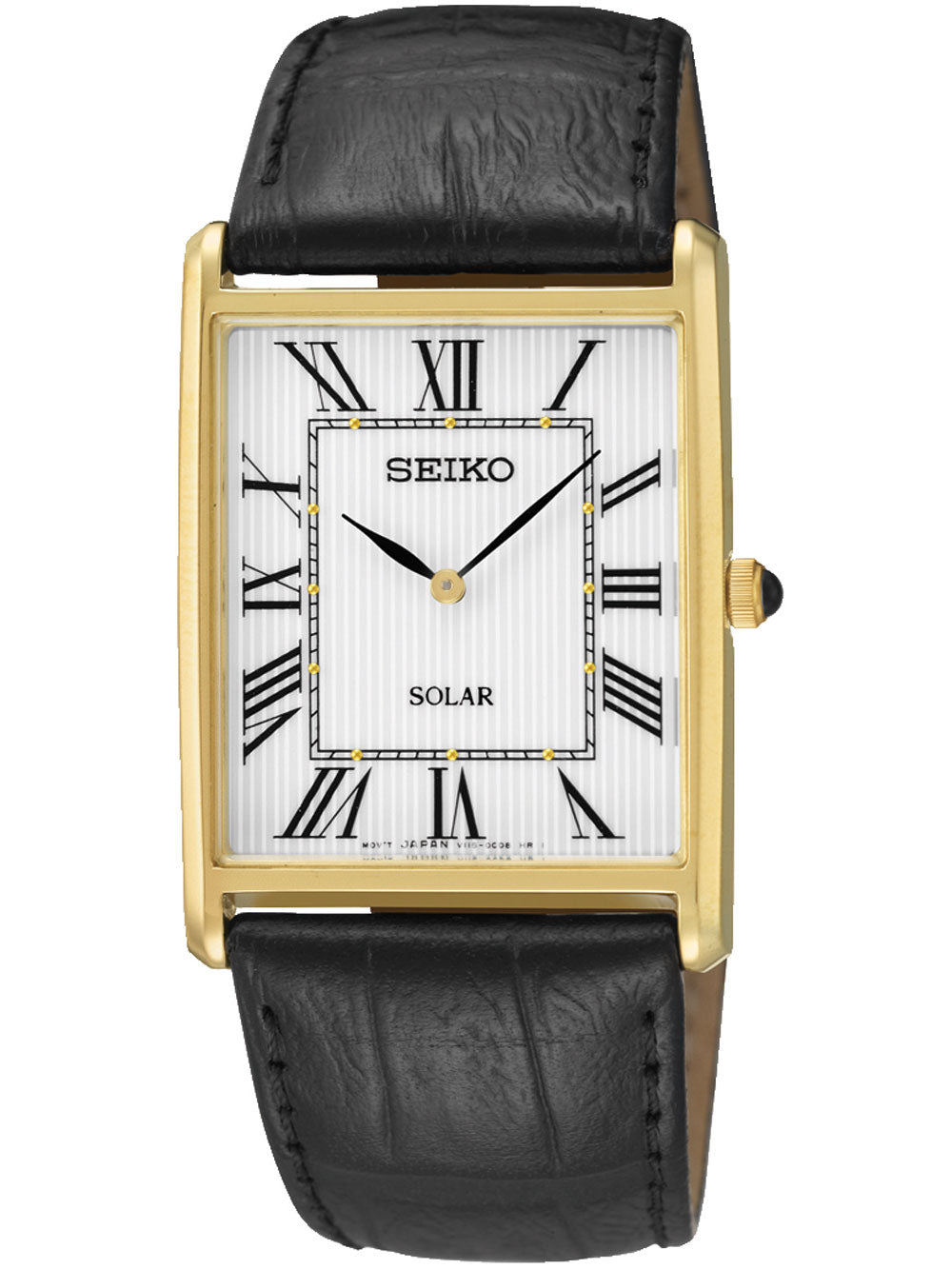 Seiko Men's Watch Solar SUP880P1 square golden 28mm 30M