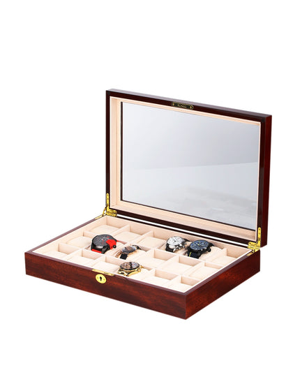 Rothschild watch box RS-1087-18C for 18 watches cherry