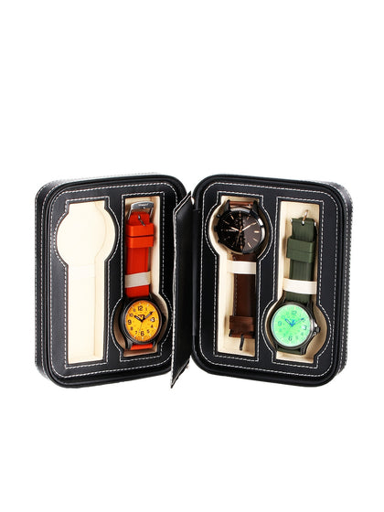 Rothschild travel case RS-1150-4BL for 4 watches black