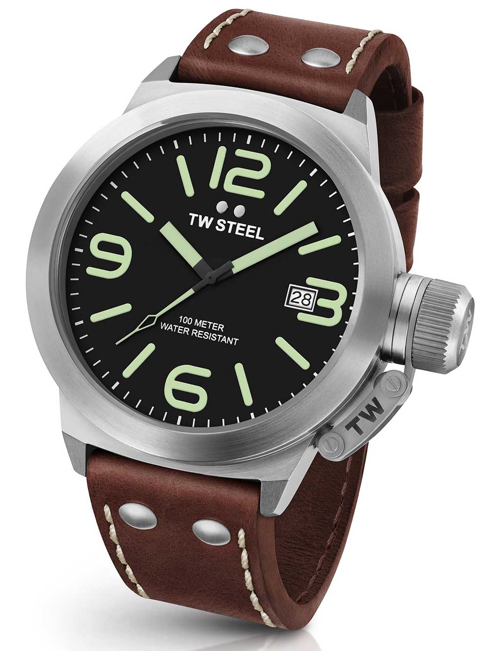 TW Steel Canteen CS22 Leather 50mm 10ATM