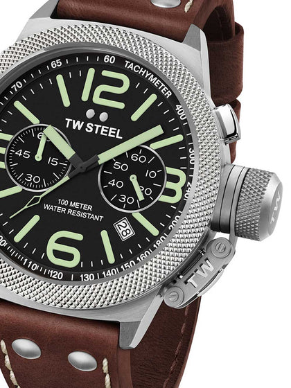 TW Steel Canteen CS23 Leather Chronograph 45mm 10ATM