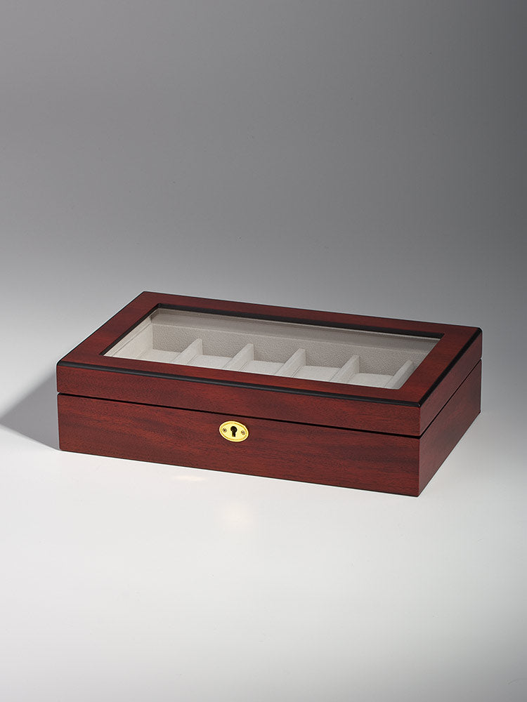 Rothschild watch box RS-1087-12C for 12 watches cherry