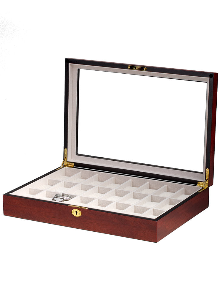 Rothschild watch box RS-1087-24C for 24 watches cherry