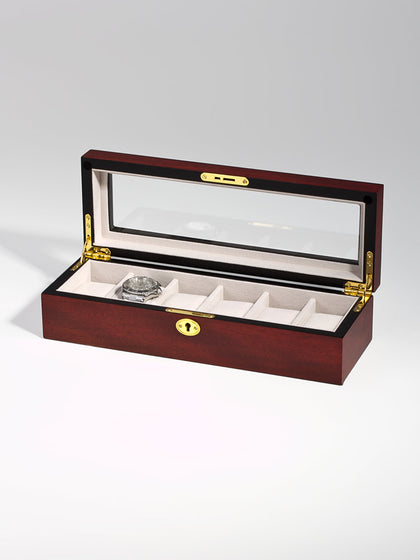 Rothschild Watch box RS-1087-6C for 6 watches cherry