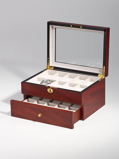 Rothschild watch box RS-1672-20C for 20 watches cherry