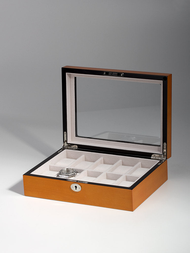 Rothschild watch box RS-2039-10O for 10 watches oak