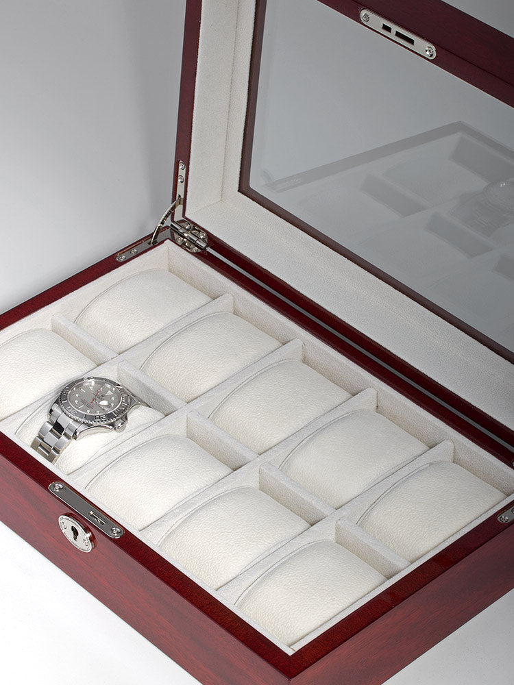 Rothschild watch box RS-2062-10C for 10 watches cherry