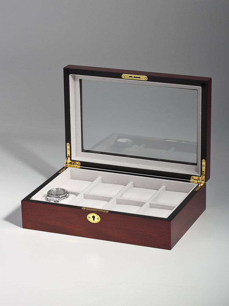 Rothschild watch box RS-2105-8C for 8 watches cherry