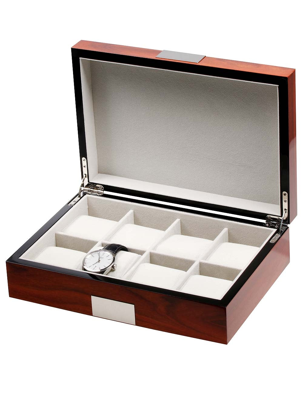 Rothschild watch box RS-2022-8RO rosewood for 8 watches