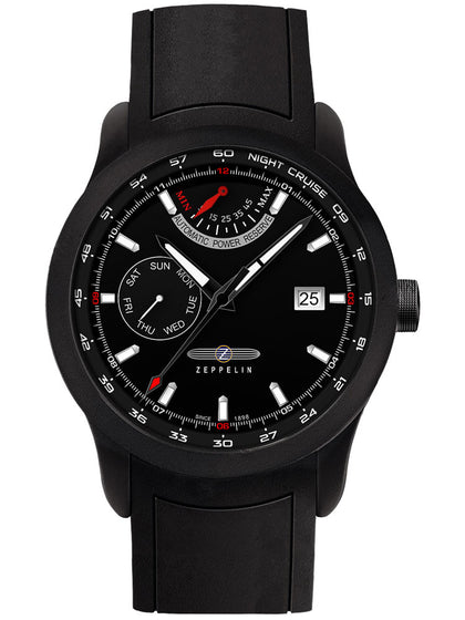 Zeppelin Night Cruise 7260-2 Men Auto. Powerr. black 43mm
