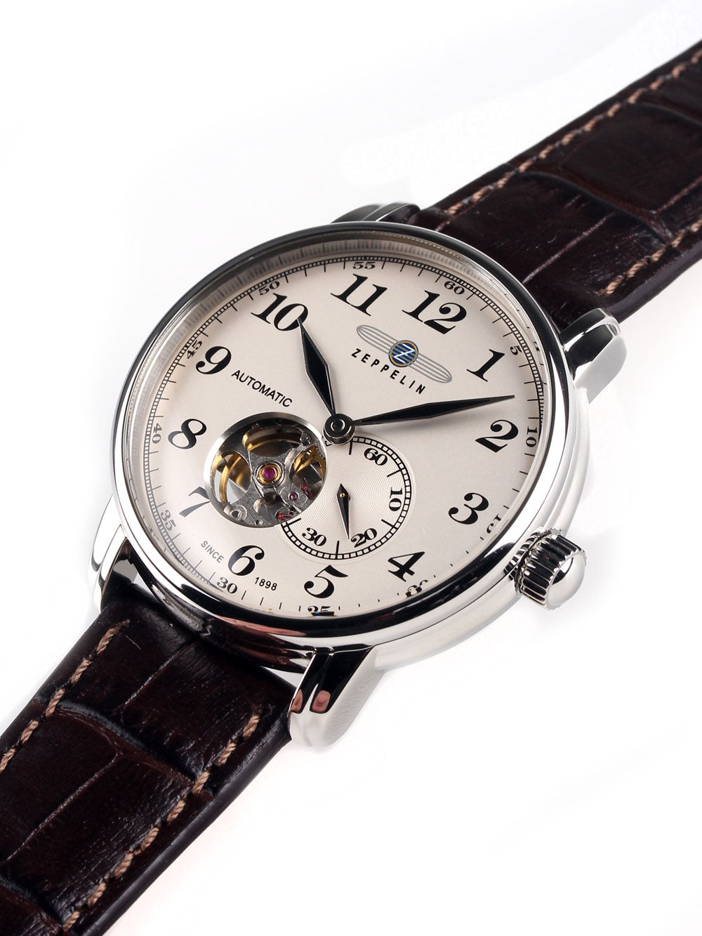 Zeppelin LZ-127 7666-5 automatic silver brown 41mm 50M